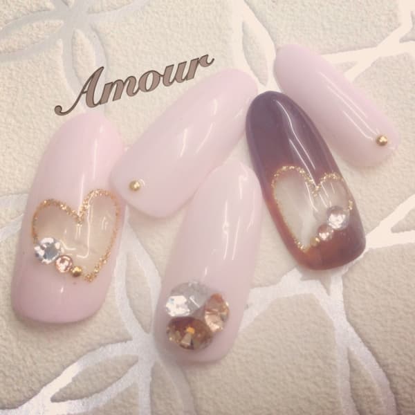 バレンタインネイル