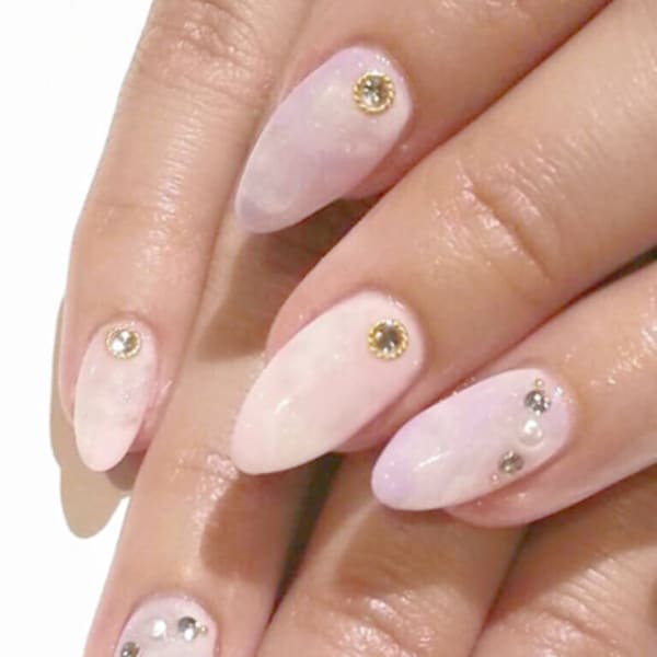 【春マーブルnail】