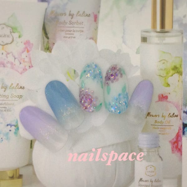 あじさいネイルその2