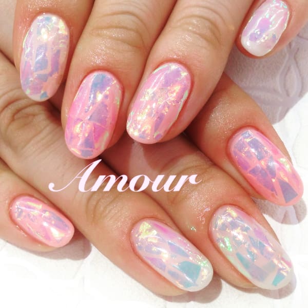 キラッキラフィルムネイル|ネイルサロンＡｍｏｕｒ 田町