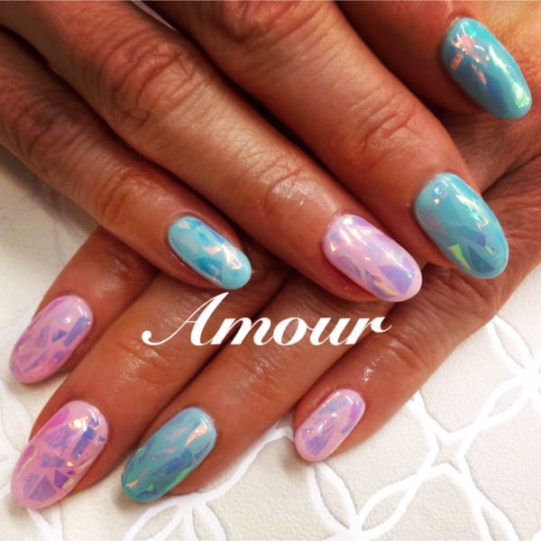キラキラ☆フィルムネイル|ネイルサロンＡｍｏｕｒ 田町