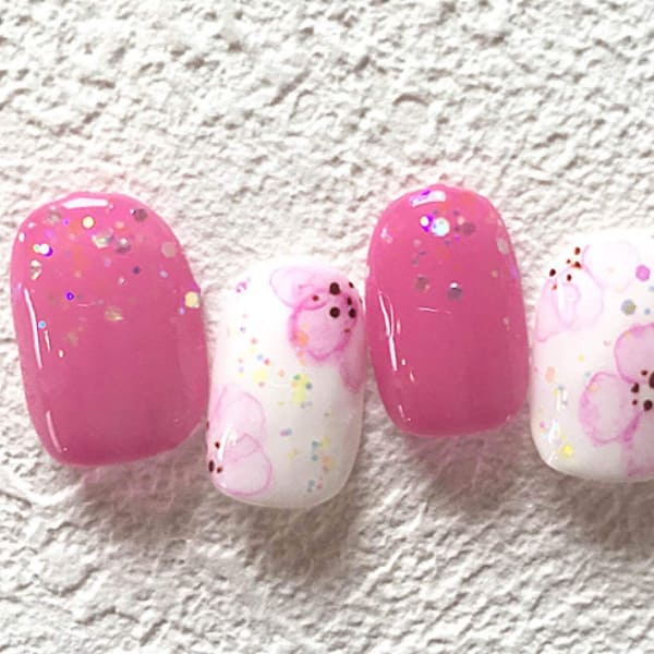 水彩画フラワーネイル