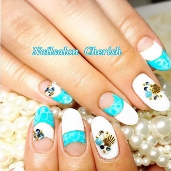 ダブルフレンチドロップアート|Nailsalon Ｃｈｅｒｉｓｈ