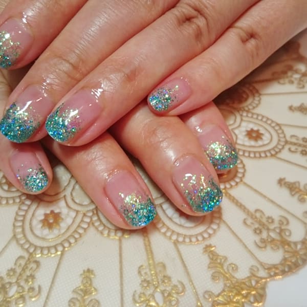 ラメ２色ミックス グラデーション