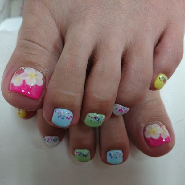 フット★プルメリアネイル