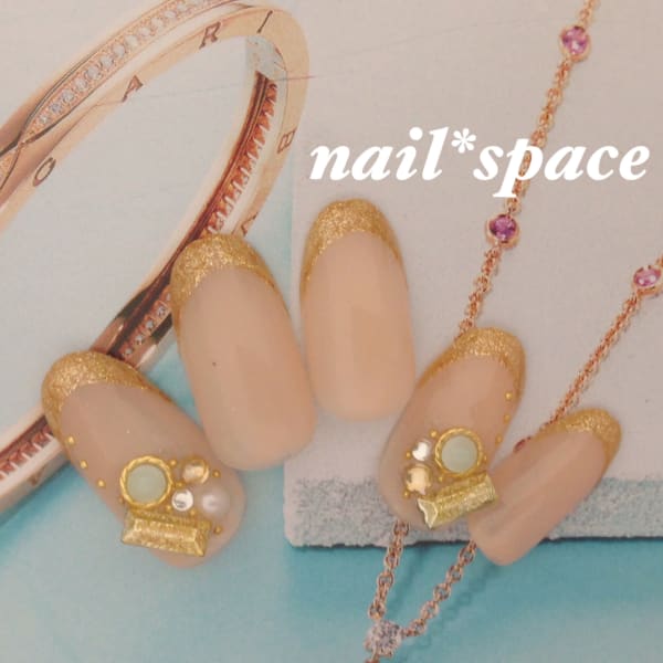 極細ゴールドフレンチ/美手になれるアート/秋色おすすめ