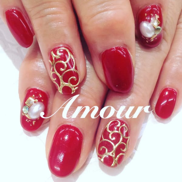 秋のロココ調ネイル|ネイルサロンＡｍｏｕｒ 田町