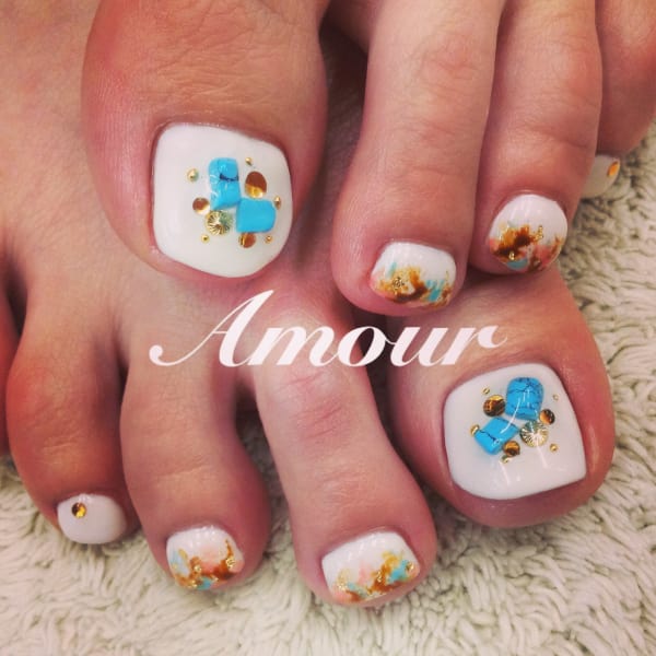 ターコイズ☆フットネイル