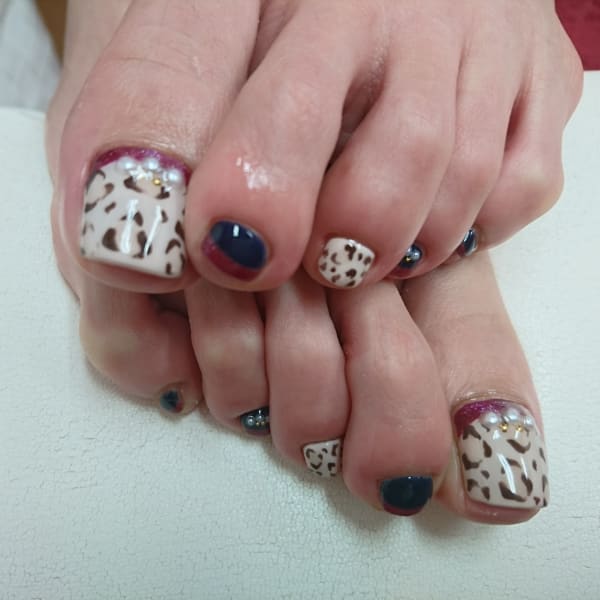 フット♪レオパード秋Nail