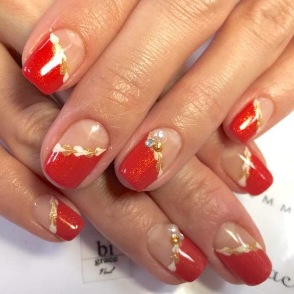 ピーコックフレンチネイル☆