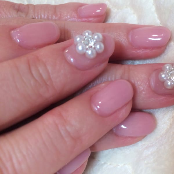 カラーグラデーション＋3Dパールフラワー