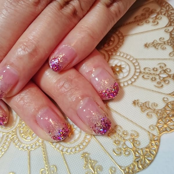 ラメ２色ミックス グラデーション