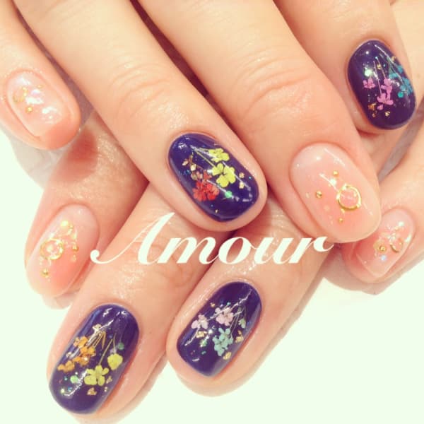 小花ネイル|ネイルサロンAmour 田町