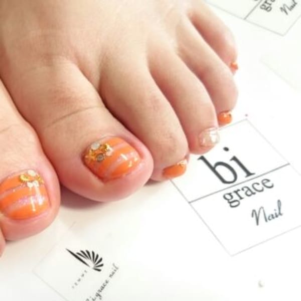 ボーダーフットネイル☆