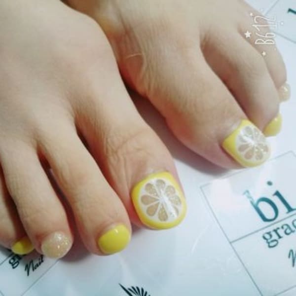 オレンジFOOTネイル☆