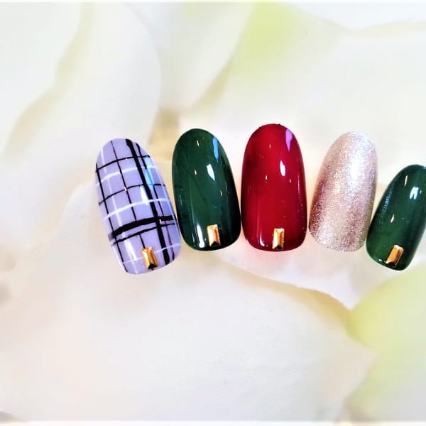 流行りのチェックネイル|cyulark