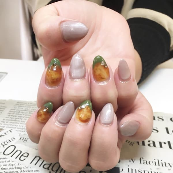 べっ甲カーキフレンチ