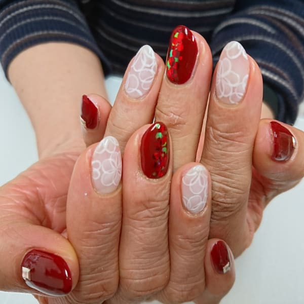 シースルーフラワーネイル★