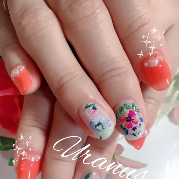 花柄ネイル