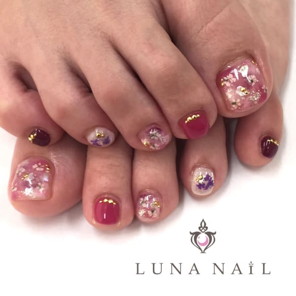 フットのオススメ順 押し花のネイルデザイン 楽天ビューティ