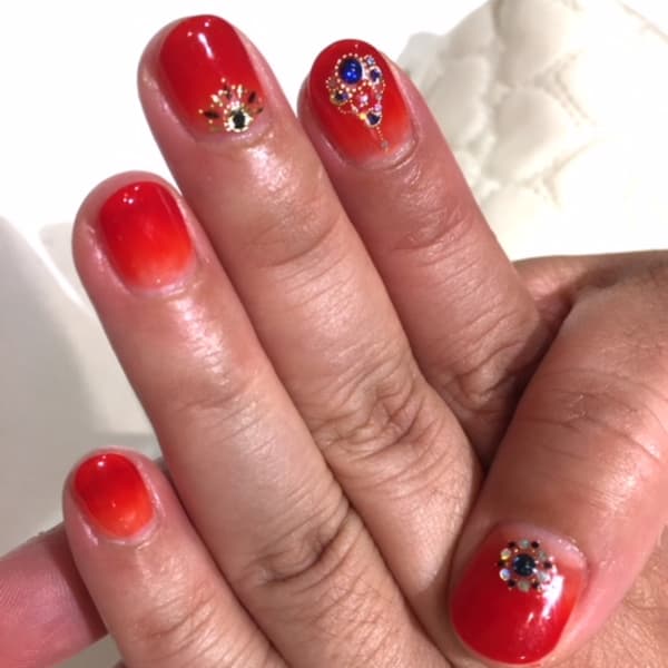 赤グラデーションネイル★