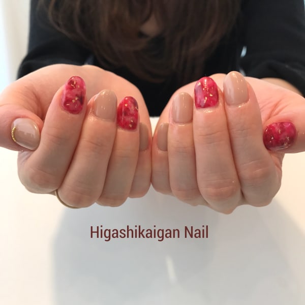 赤べっ甲ネイル