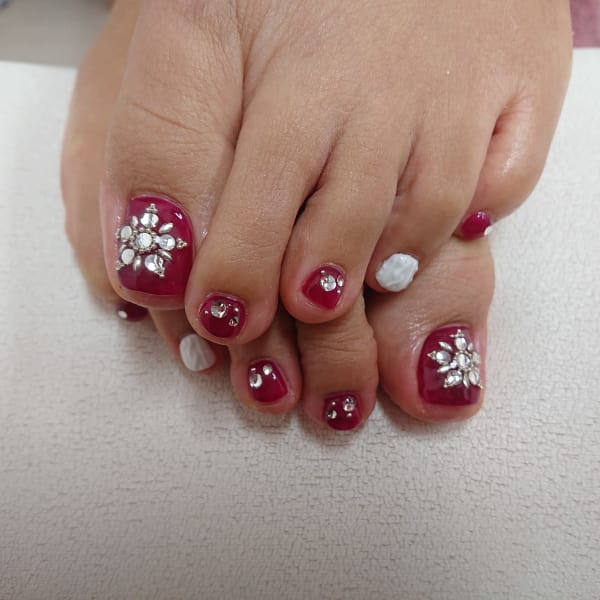 雪の結晶★フットネイル♪