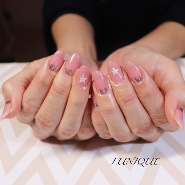 ミラーバイカラー&スターネイル