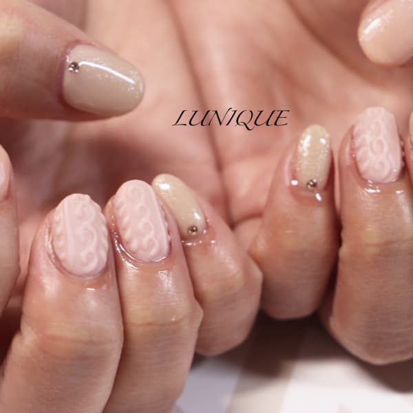 ニットネイル、シンプルネイル