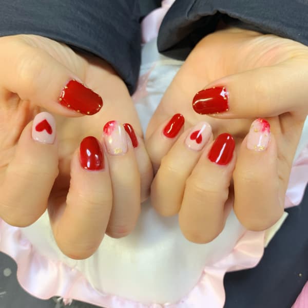バレンタインネイル