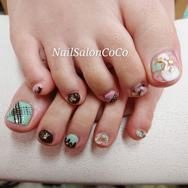 バレンタインネイル