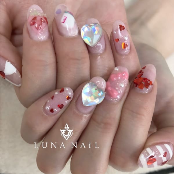 新着順 冬 パーティ リボンのネイルデザイン 楽天ビューティ