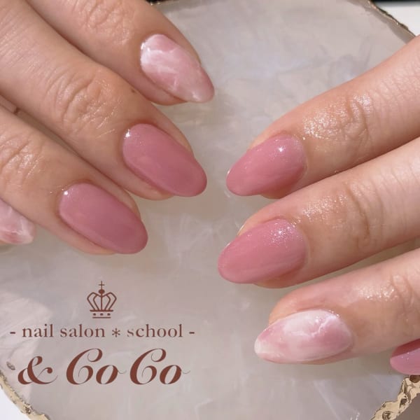 ピンク系大理石デザイン