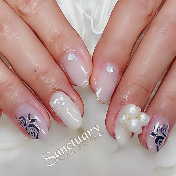 エアグラデーションローズ＋ビッグパール