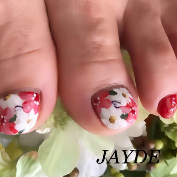 フラワーフットネイル