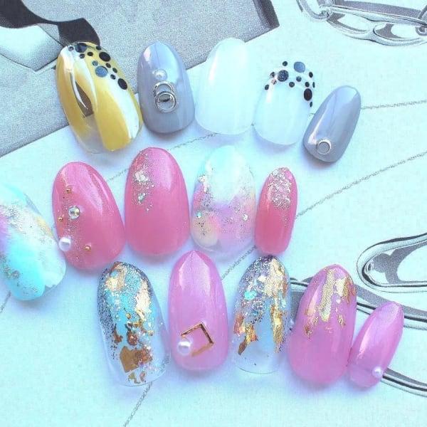 アート付シンプルコースデザイン|BellezzaNailSchool&Salon