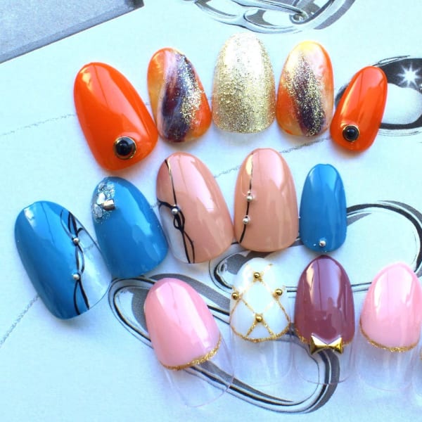 アート付シンプルコースデザイン|BellezzaNailSchool&Salon