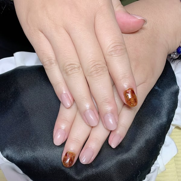 マーブリングジェルべっ甲ネイル
