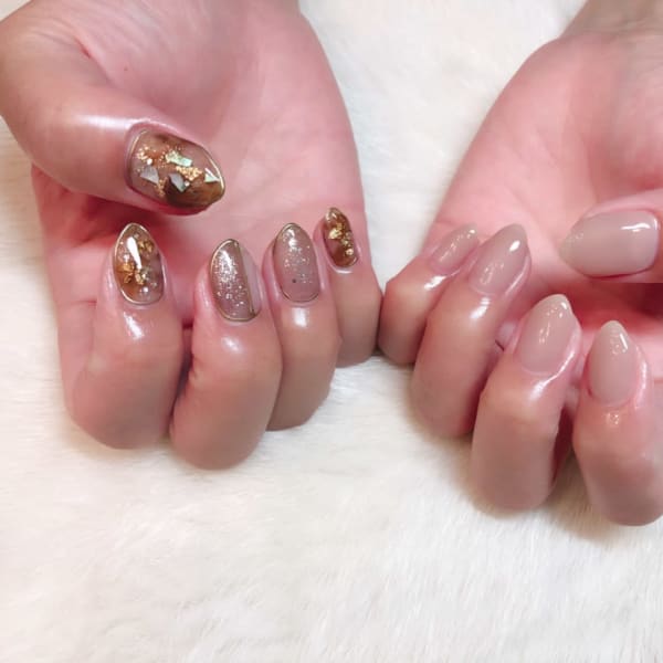 冬ネイル/ニュアンスネイル/ブラウンネイル/べっ甲ネイル