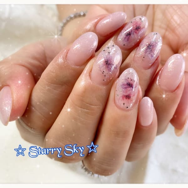 ふんわりお花ネイル