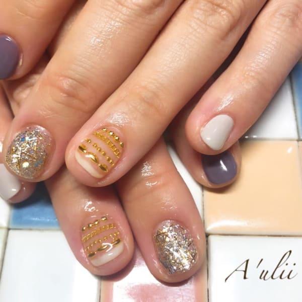 ゴージャスショートネイル|A'ulii -nail-