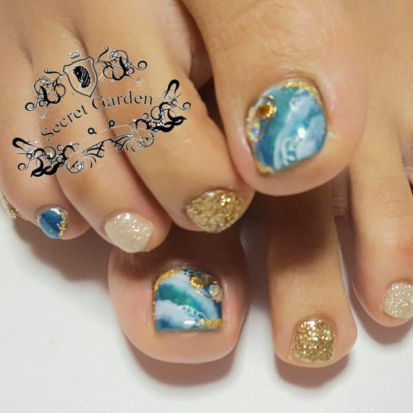 footネイルマーブル