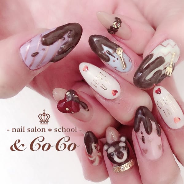 バレンタインネイル