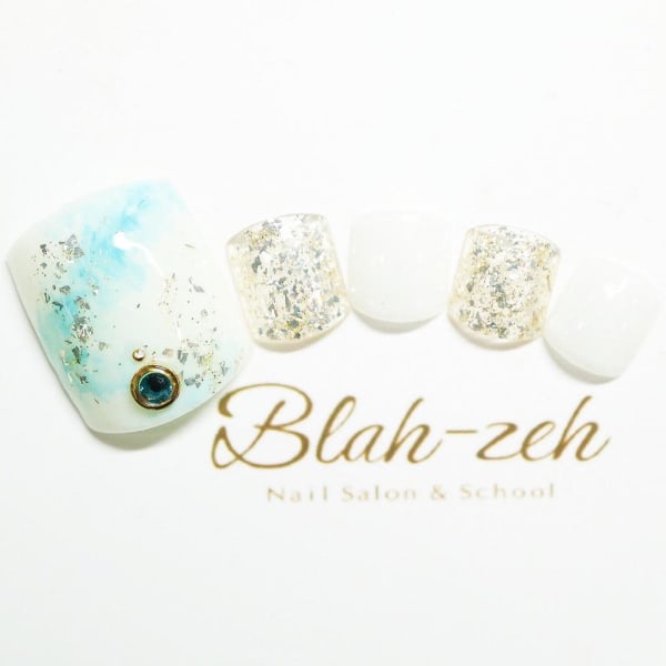 ブル-×シルバ-★タイダイフット