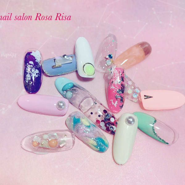 オーダーチップ デザイン2本込み&甘皮ケア付き ¥6000