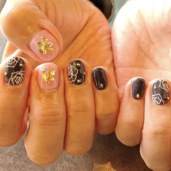 ピンク×ネイビー