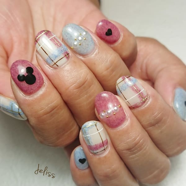 ディズニー×チェック|美爪育成ネイル&頭蓋骨小顔矯正サロン-Jeliss-