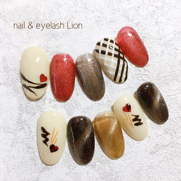 バレンタインネイル