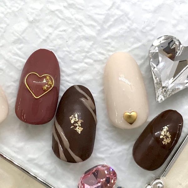 チョコ バレンタインネイル