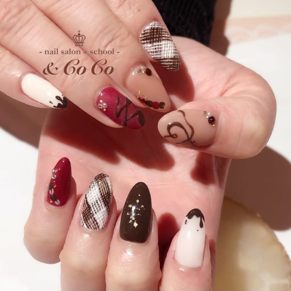 バレンタインネイル|-nailsalon*school-＆CoCo
